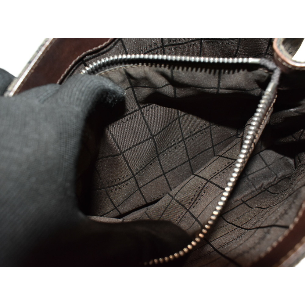 CELINE handbag brown canvas leather everyday bag - Picture 6 of 7